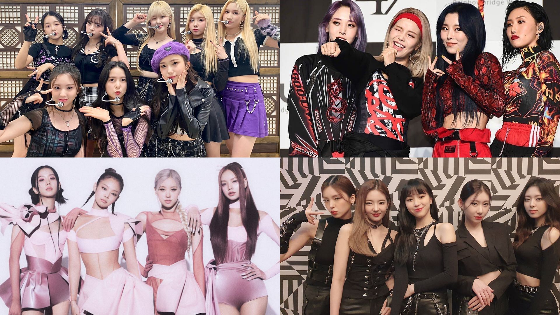 K-pop groups, Kep1er, BLACKPINK, ITZY, and MAMAMOO (Image via Sportskeeda)