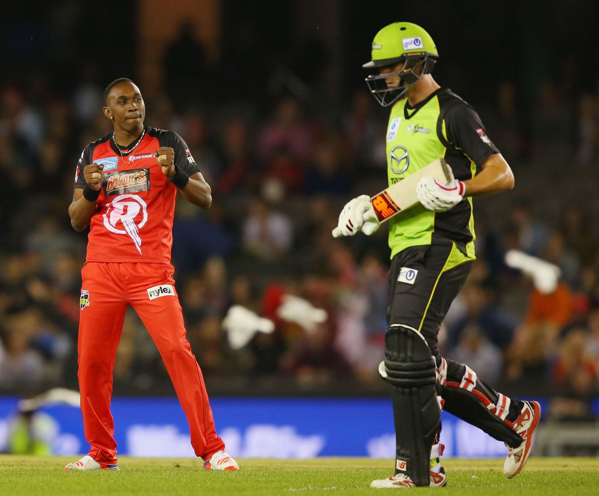 Dwayne Bravo often celebrates his wickets with some dance moves on the field (Image: Getty)