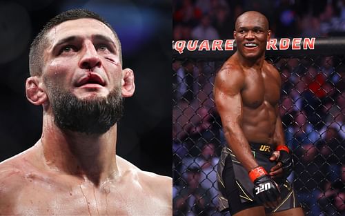 Khamzat Chimaev (L) and Kamaru Usman (R)