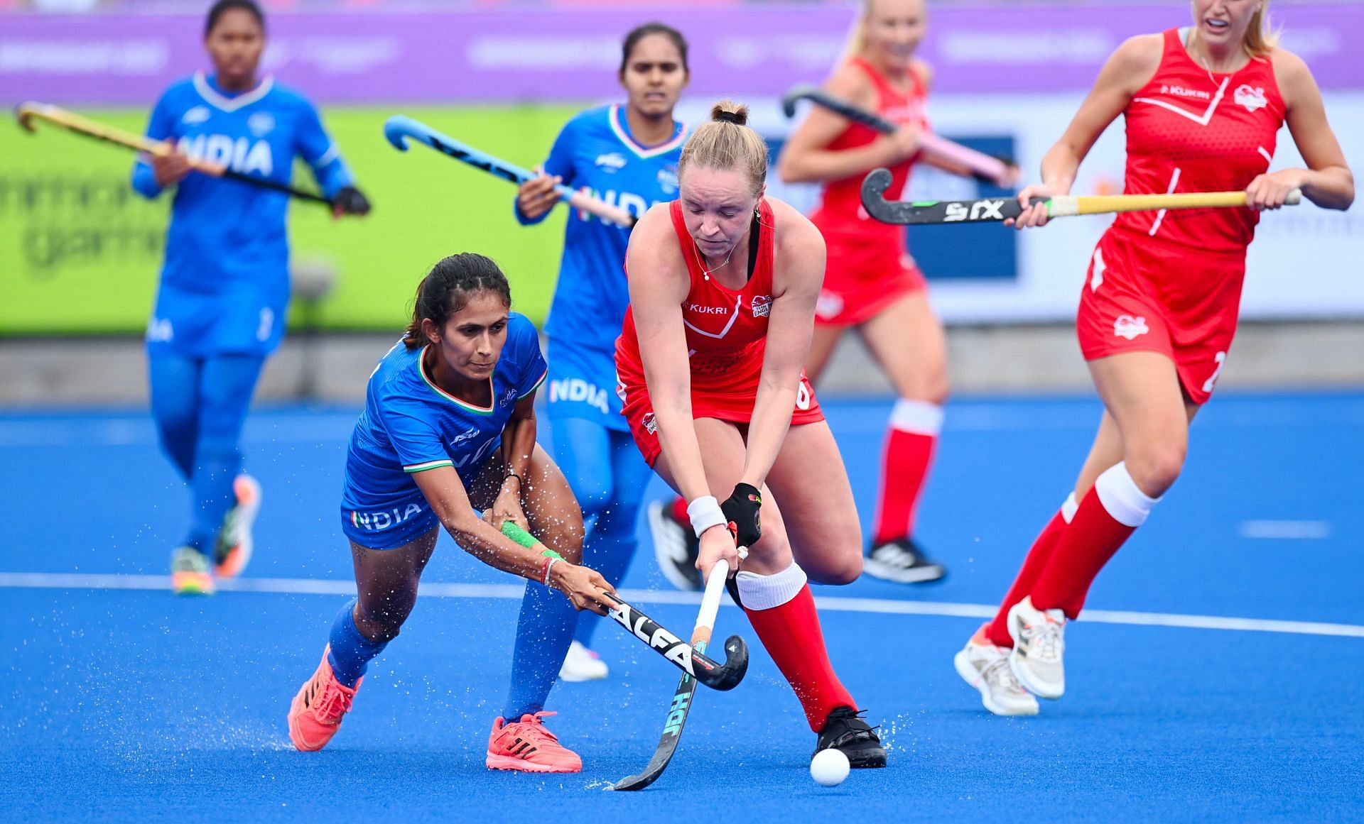 Action from the India vs England women&#039;s hockey match at CWG 2022. (PC: Twitter)