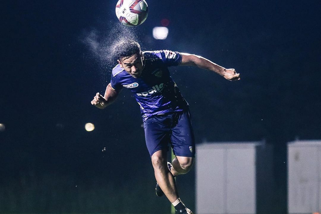 Reagan Singh during a training session for Chennaiyin FC (Image Courtesy: Reagan Singh Instagram)
