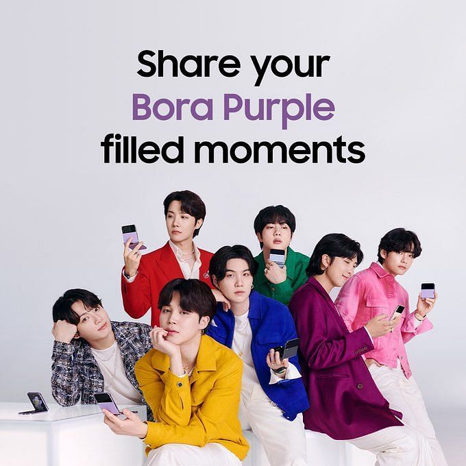 BTS V shines in the posters of Samsung's new 'Bora Purple' edition