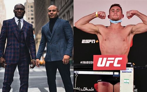 Kamaru Usman and Ali Abdelaziz (left) [Image courtesy: @usman84kg] and Darren Till (right)