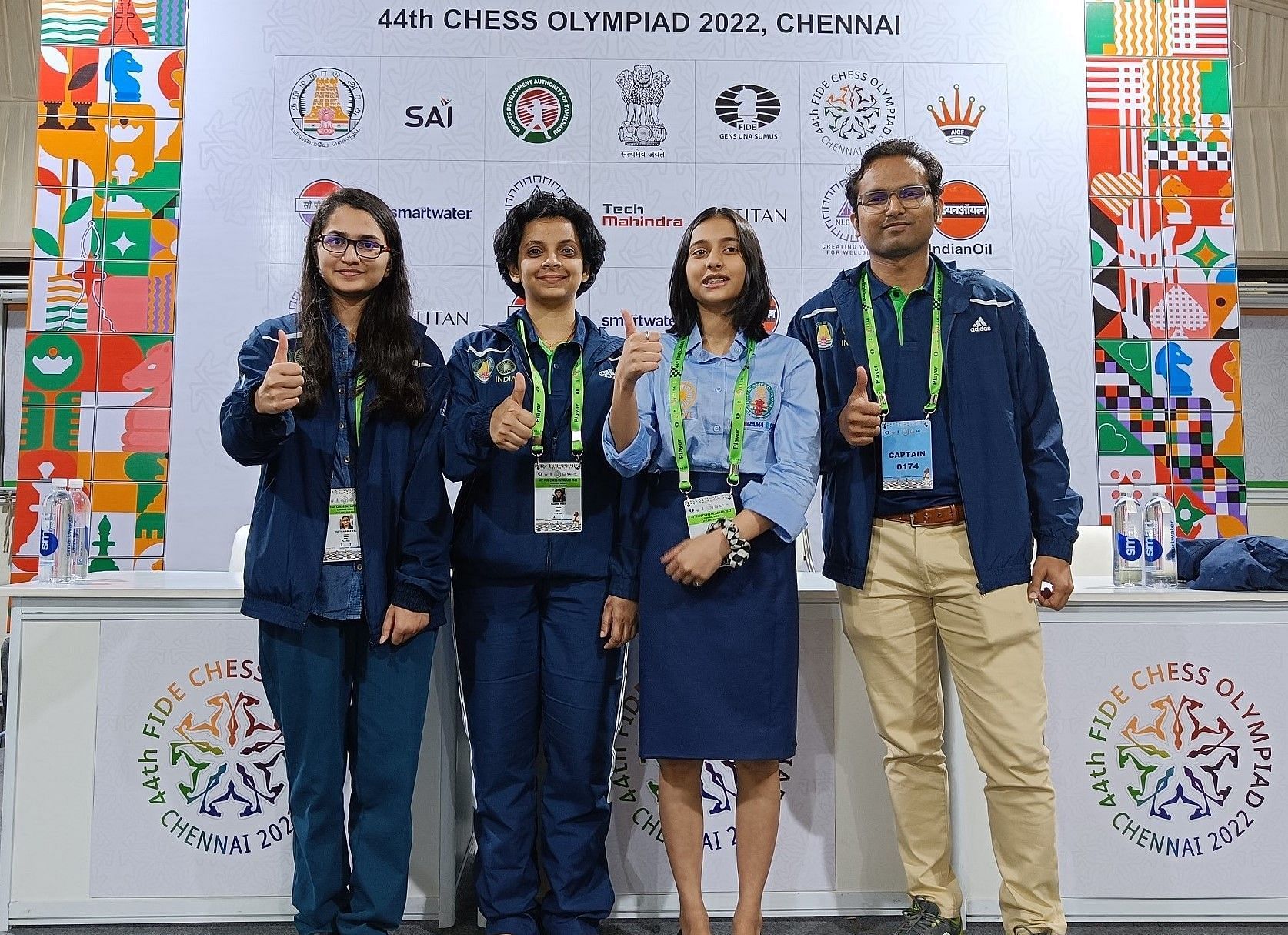 India B women&#039;s team beat Netherlands 3-1 in the tenth round of the 44th Chess Olympiad in Chennai on Monday. (Pic credit: FIDE/Lennart Ootes &amp; Stev Bonhage)