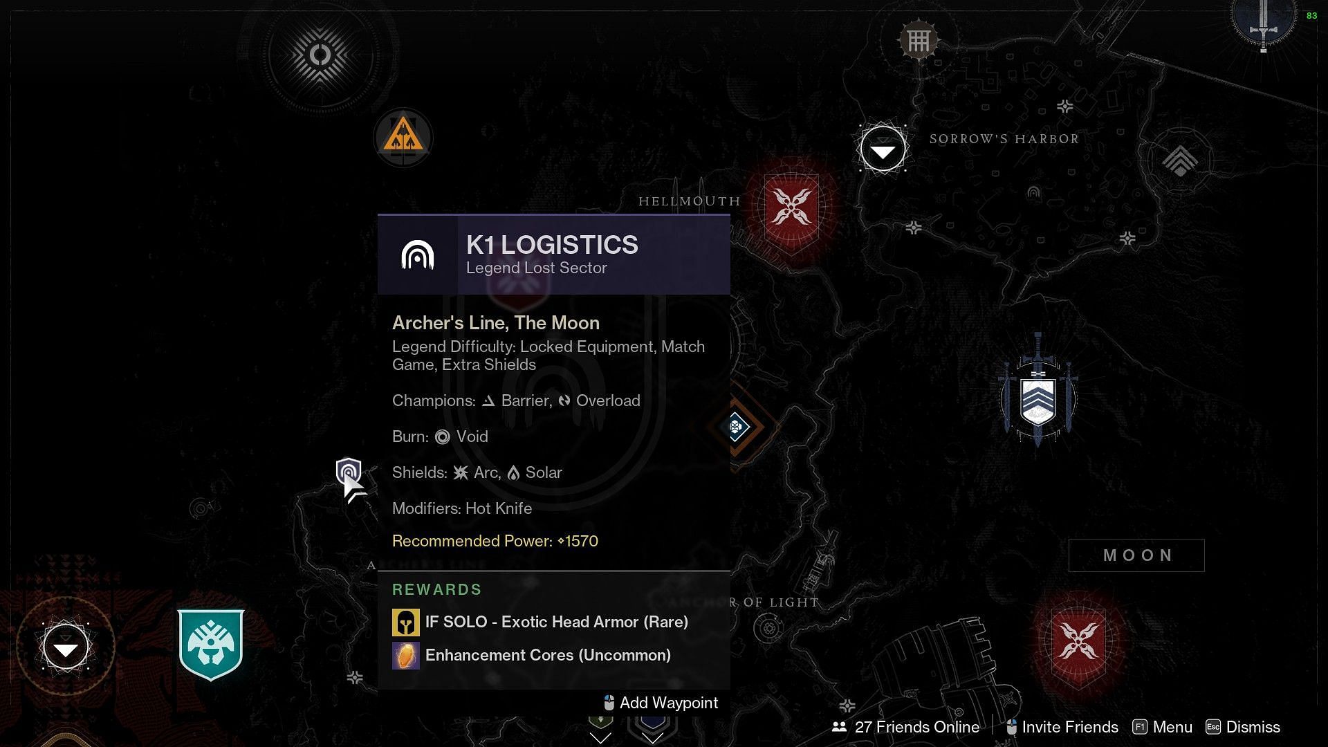 Legend or Master Lost Sector (Image via Destiny 2)