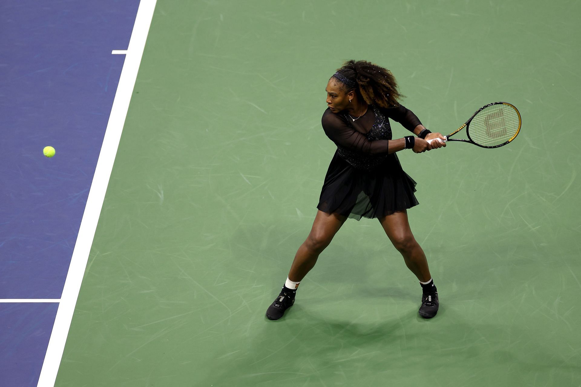 Serena Williams in action at the 2022 US Open.