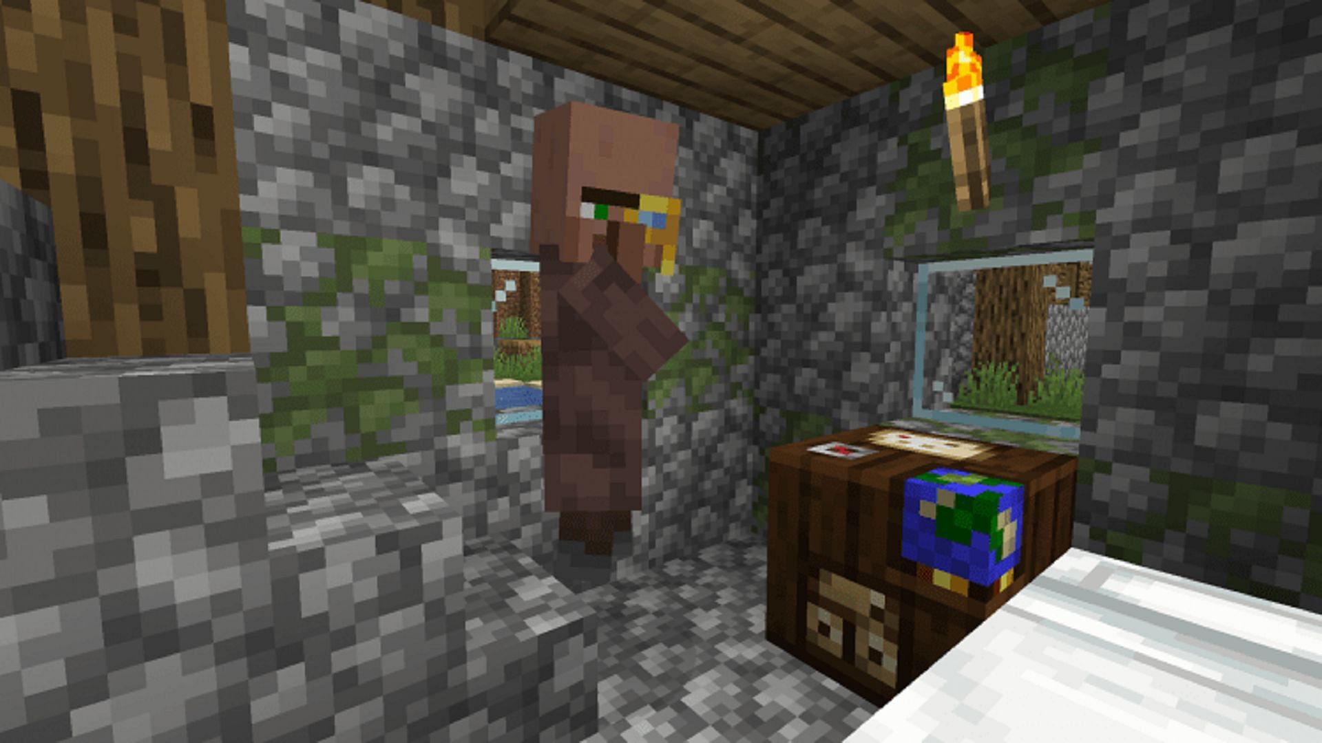 A cartographer villager in Minecraft (Image via Mojang)