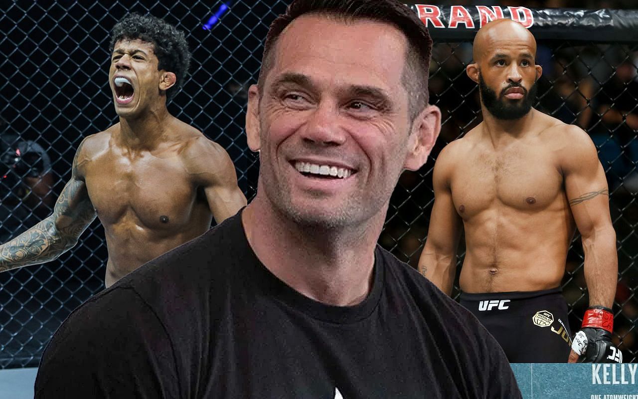 (left) ONE flyweight king Eddie Alvarez (middle) ONE Vice President Rich Franklin (right) MMA icon Demetrious Johnson [Credit: ONE Championship]