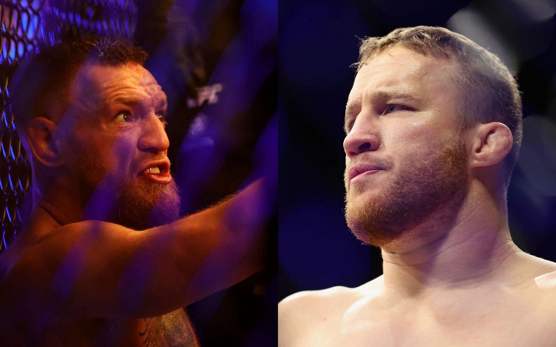 Conor McGregor (left) and Justin Gaethje (right)