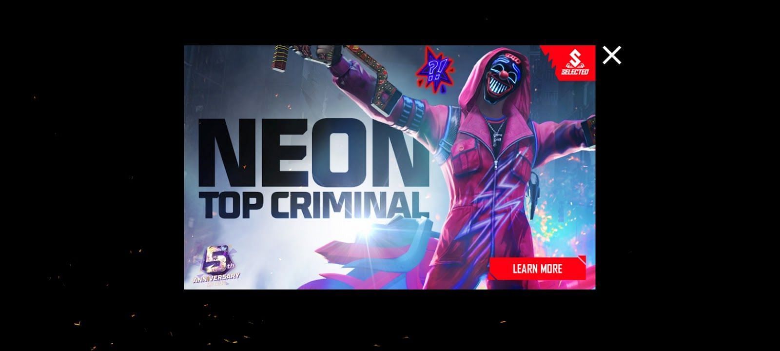 Neon Top Criminal will remain available in Free Fire MAX for a week (Image via Garena)