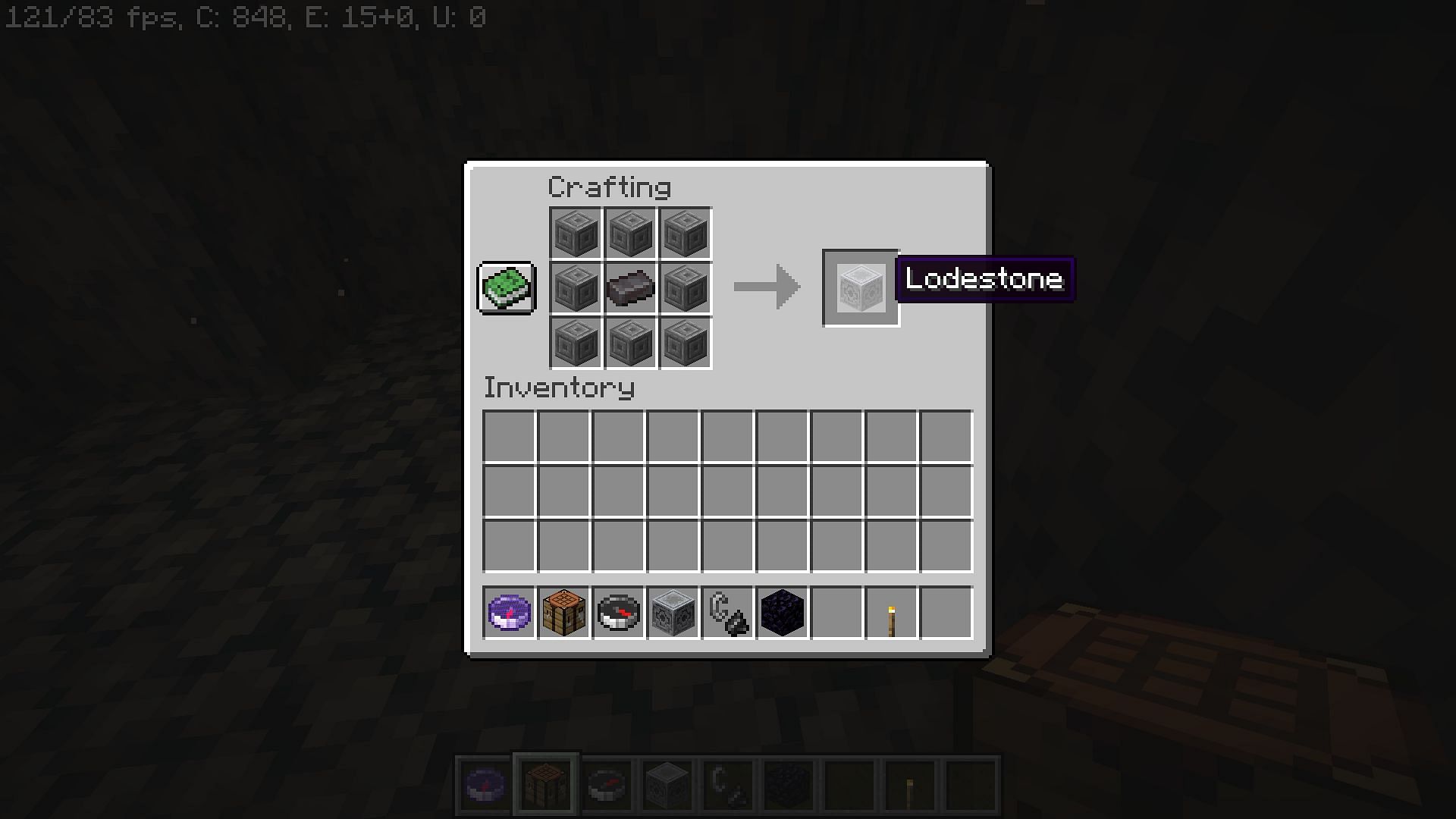 Lodestone&#039;s crafting recipe in Minecraft 1.19 contains the rare netherite ingot (Image via Mojang)