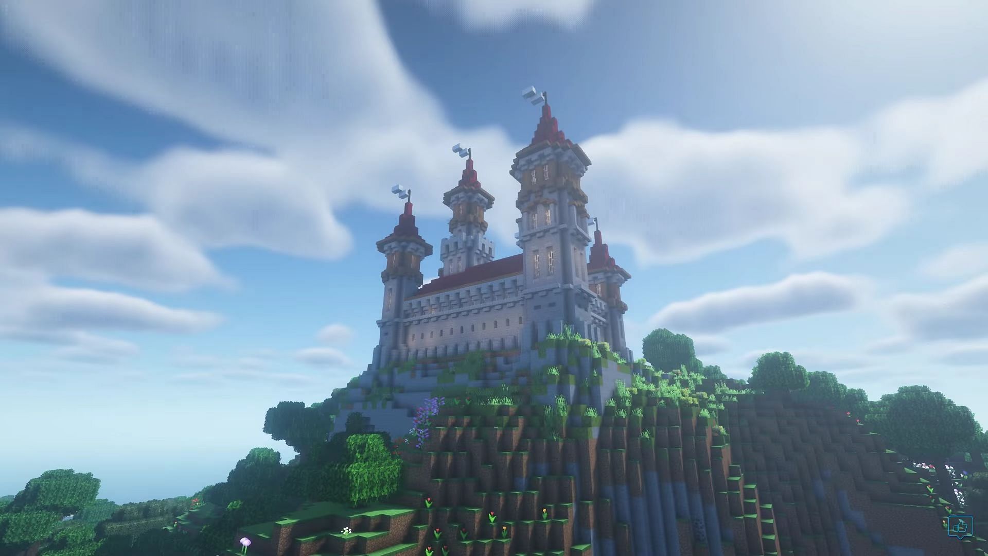 An example of a large mountain castle (Image via Stevler/YouTube)