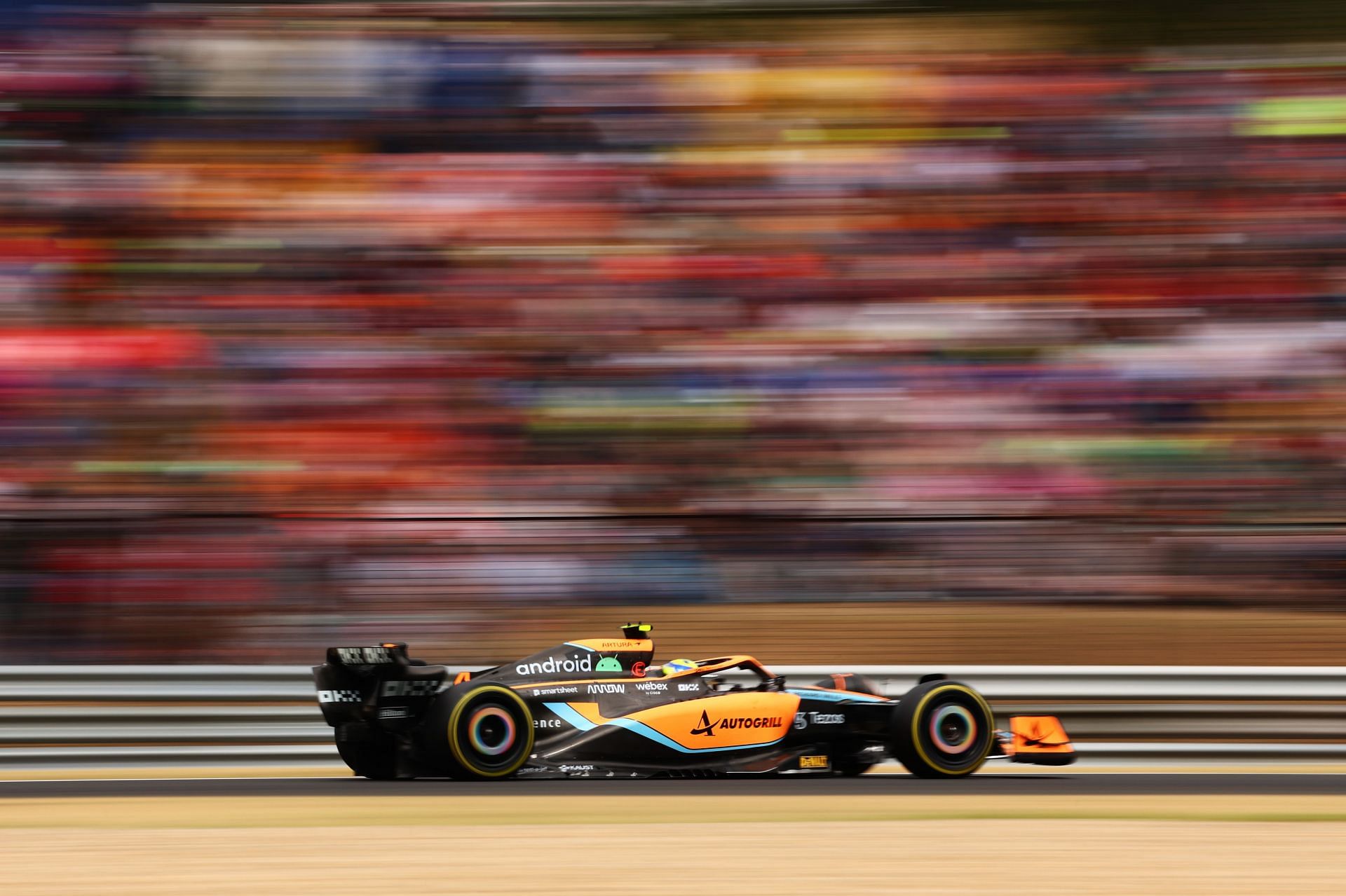 Lando Norris drives the (#4) McLaren MCL36 Mercedes on track during the F1 Grand Prix of Hungary at Hungaroring on July 31, 2022, in Budapest, Hungary. (Photo by Francois Nel/Getty Images)