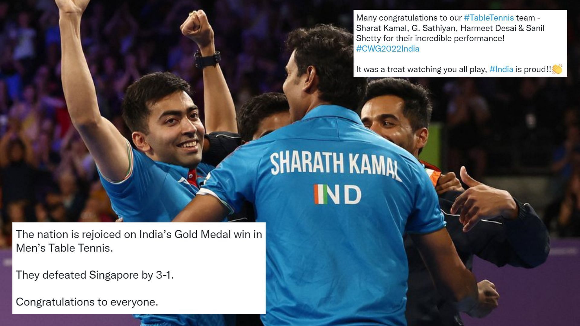 CWG 2022: Indian men&#039;s table tennis champion celebrate their second successive gold