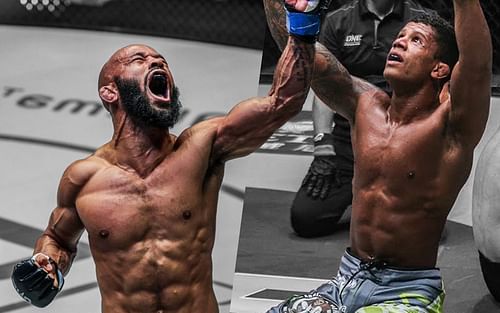 Demetrious Johnson (left) and Adriano Moraes (right)