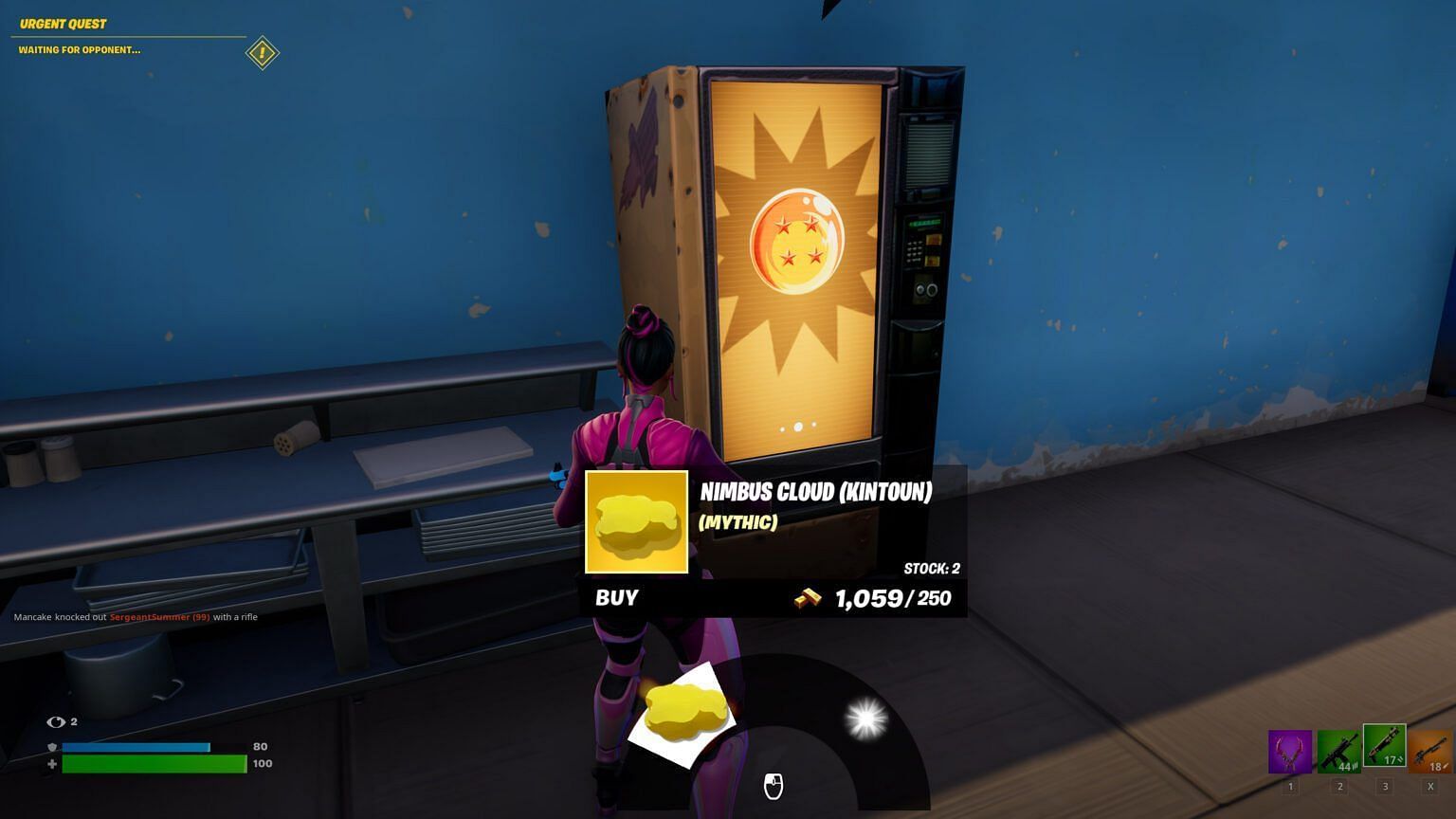 Kamehameha can be purchased from special vending machines on the island (Image via Epic Games)