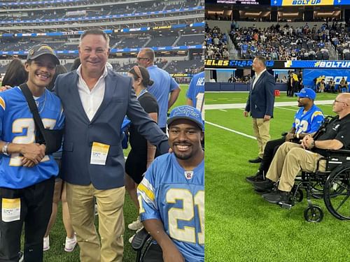 Wounded officers at Cowboys vs. Chargers game