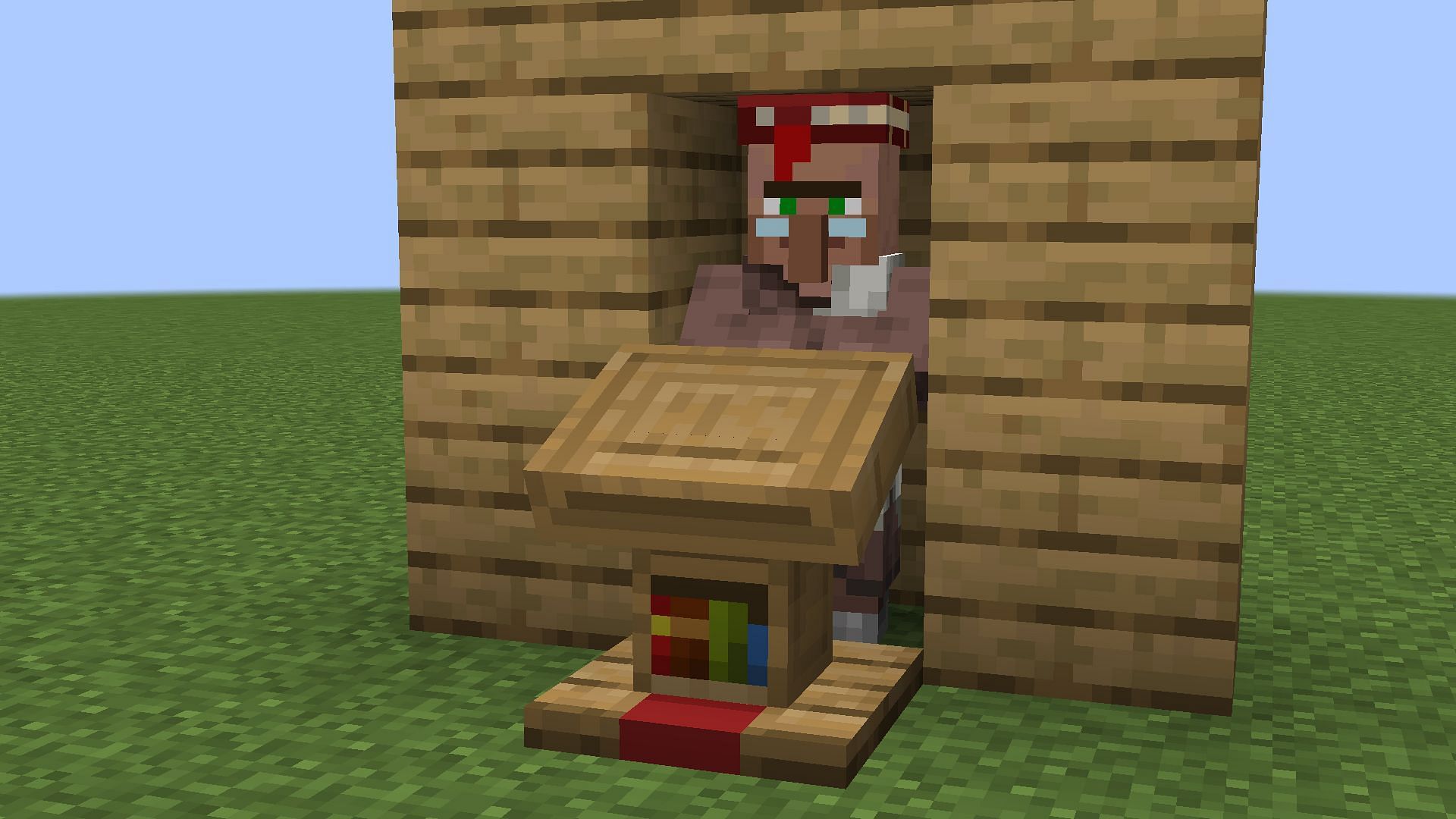 Lectern block with a Librarian in Minecraft (Image via Mojang)