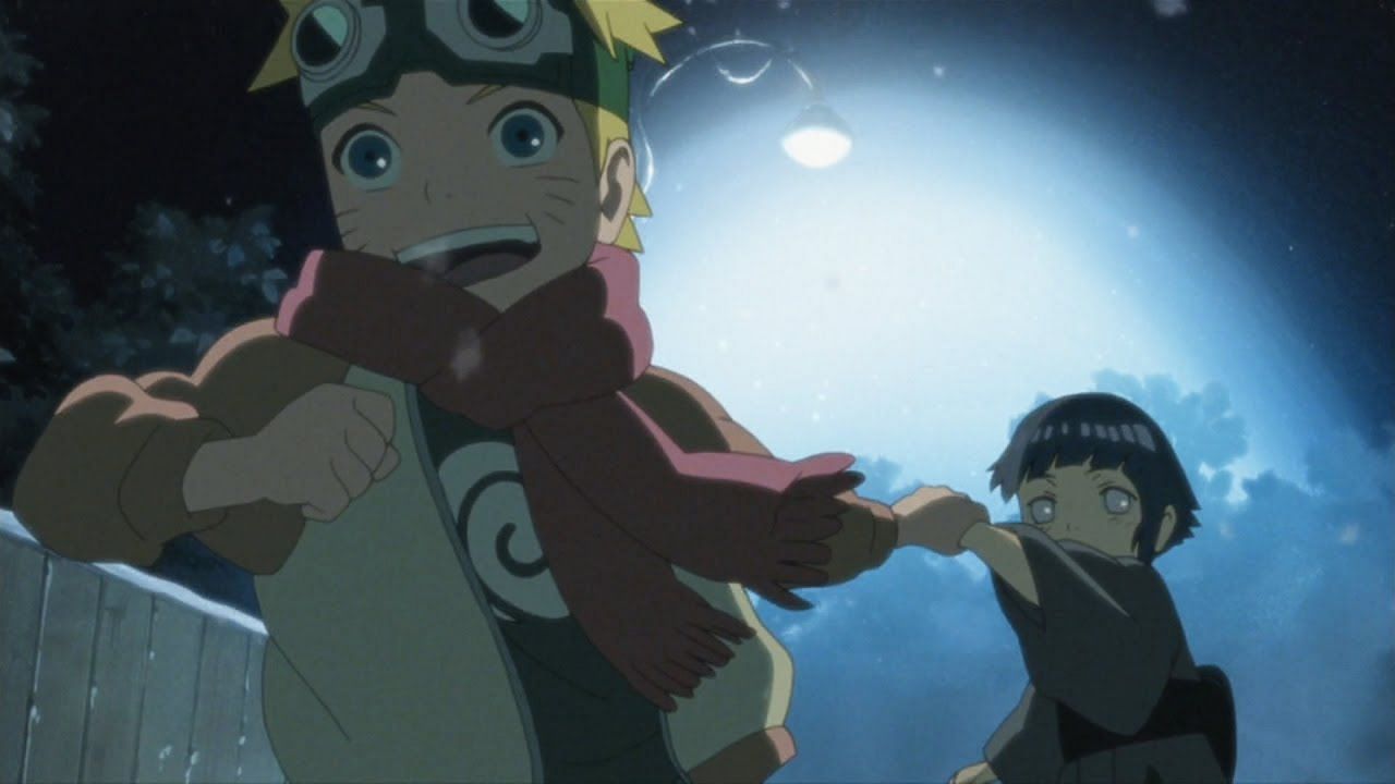 Naruto (left) and Hinata (right) seen as children in the series&#039; anime (Image via Studio Pierrot)