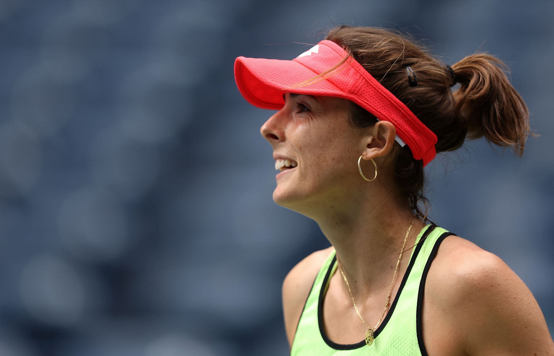 Alize Cornet during a training session ahead of the 2022 US Open