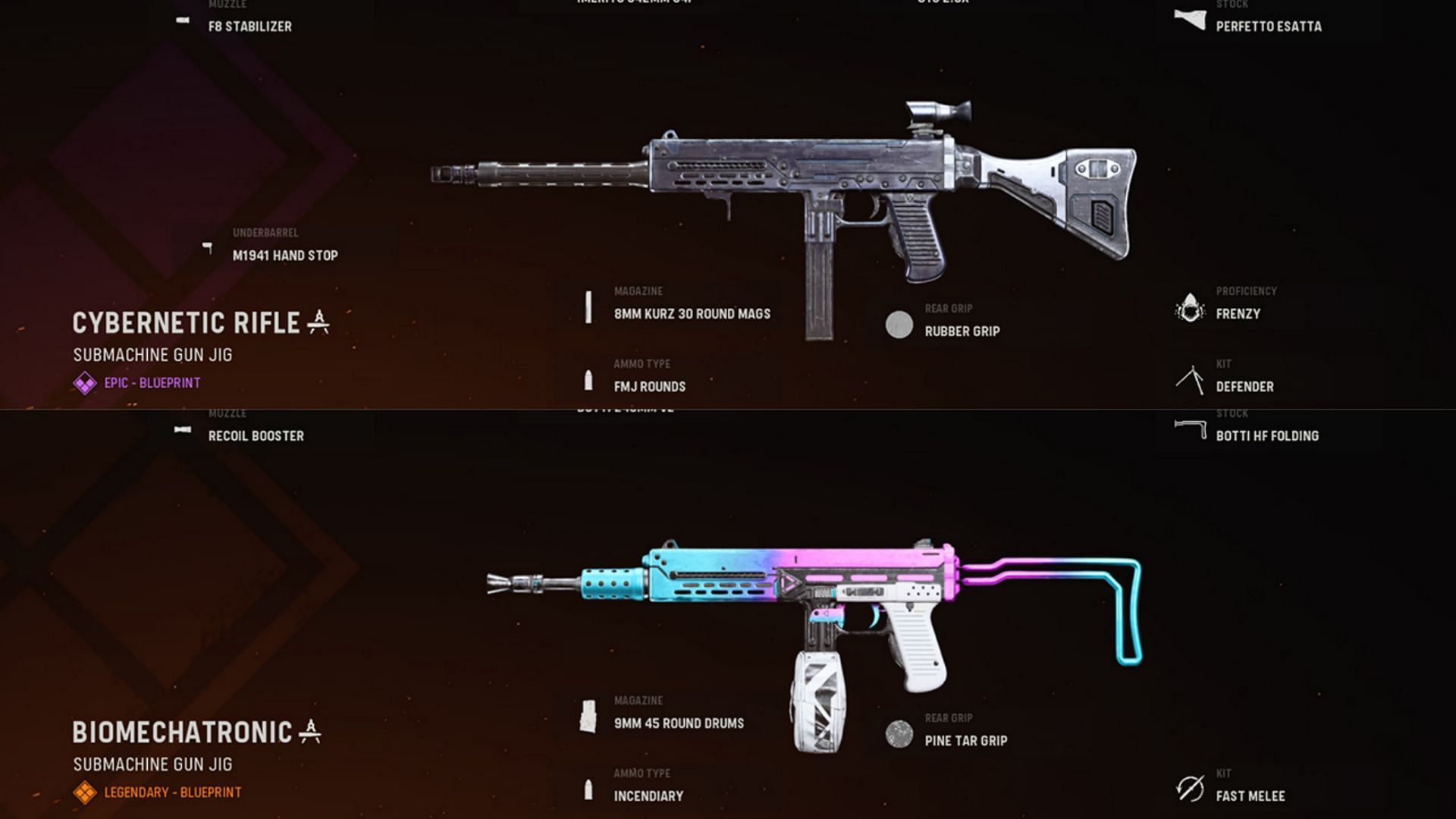 Available blueprints of the Marco 5 in-game (Image via Activision)