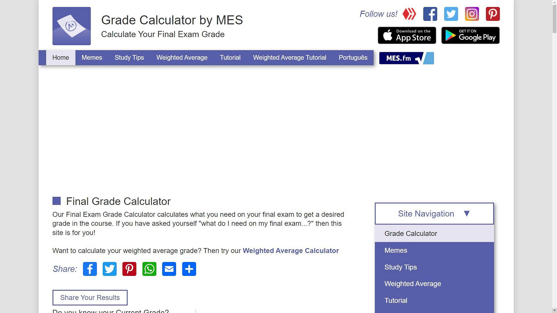 Grade Calculator website (Image by Sportskeeda)