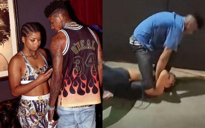Watch: Blueface gets into a bizarre physical altercation with his girlfriend ChriseanRock in Hollywood