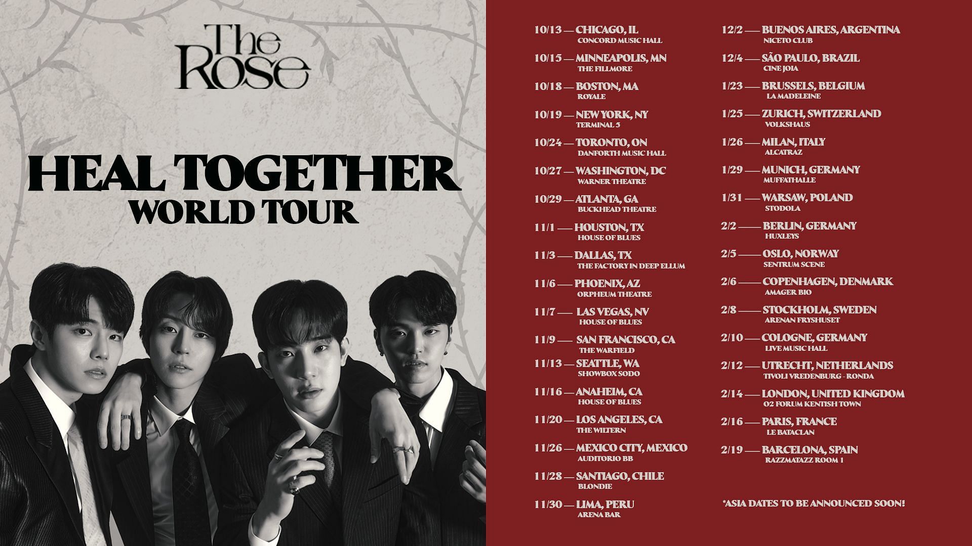 The Roses HEAL TOGETHER World Tour details out (Image via Twitter/TheRose_0803)