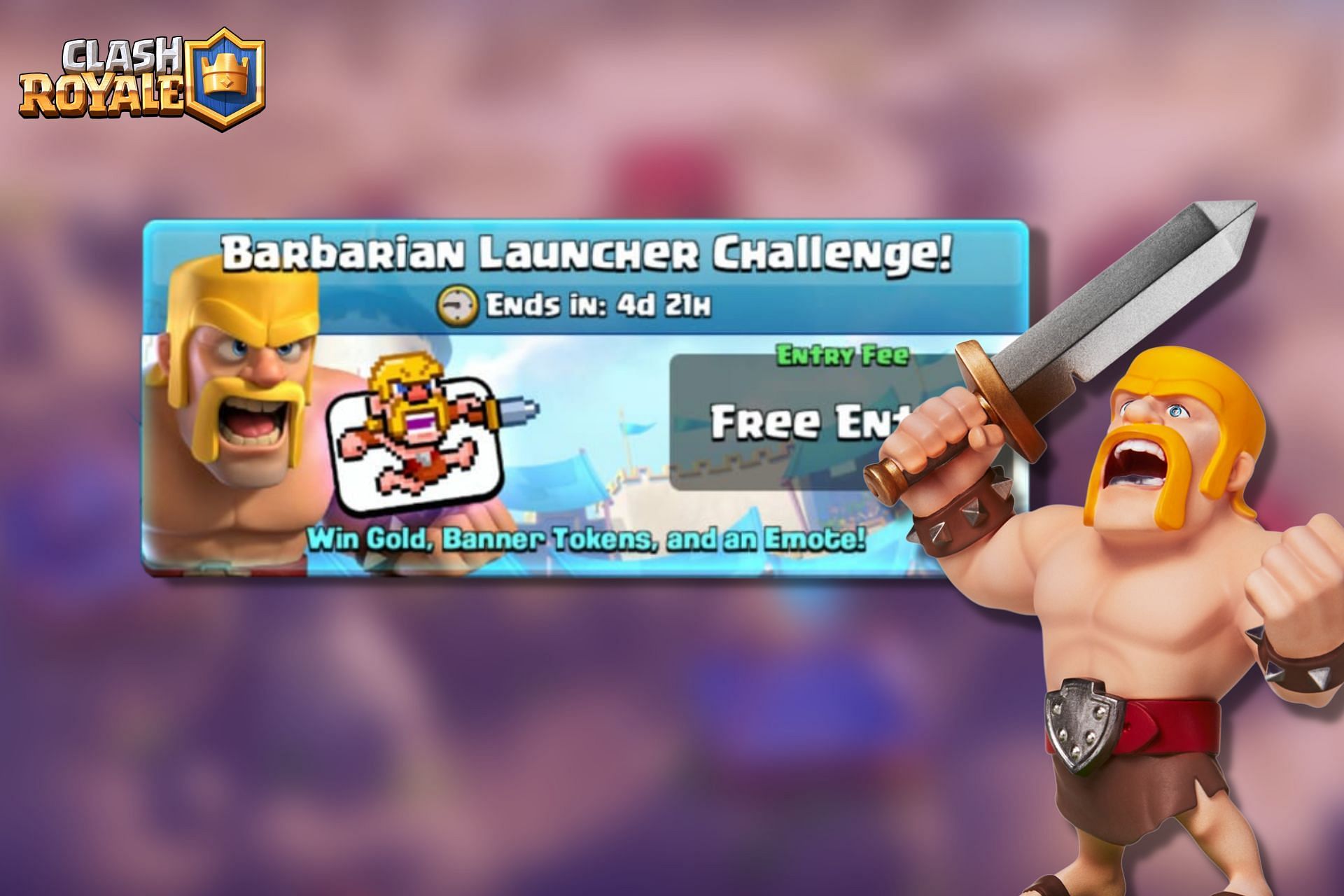 Barbarian Launcher Challenge in Clash Royale (Image via Sportskeeda)