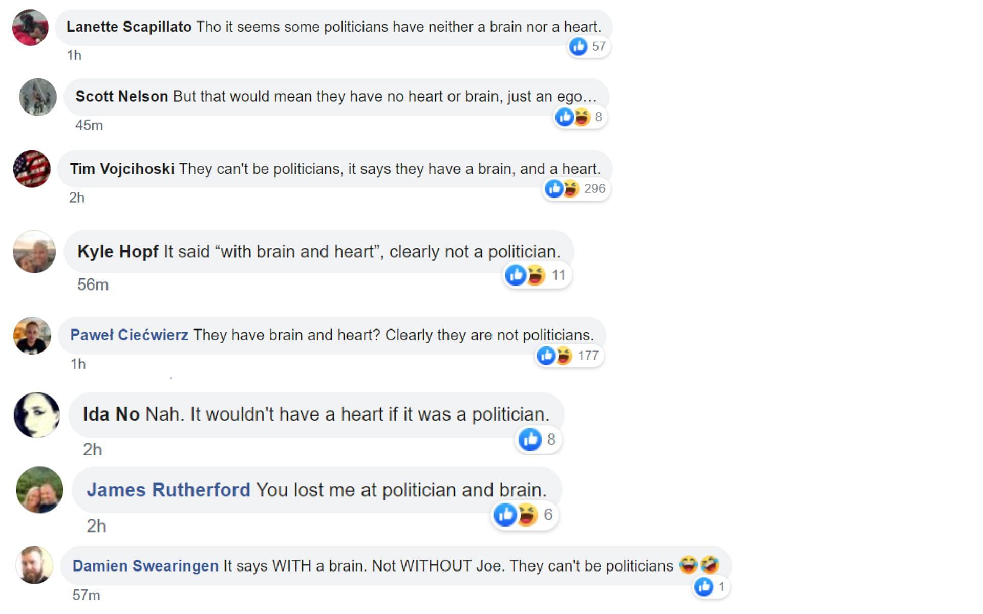 Screenshots of comments on Rogan&#039;s Facebook post