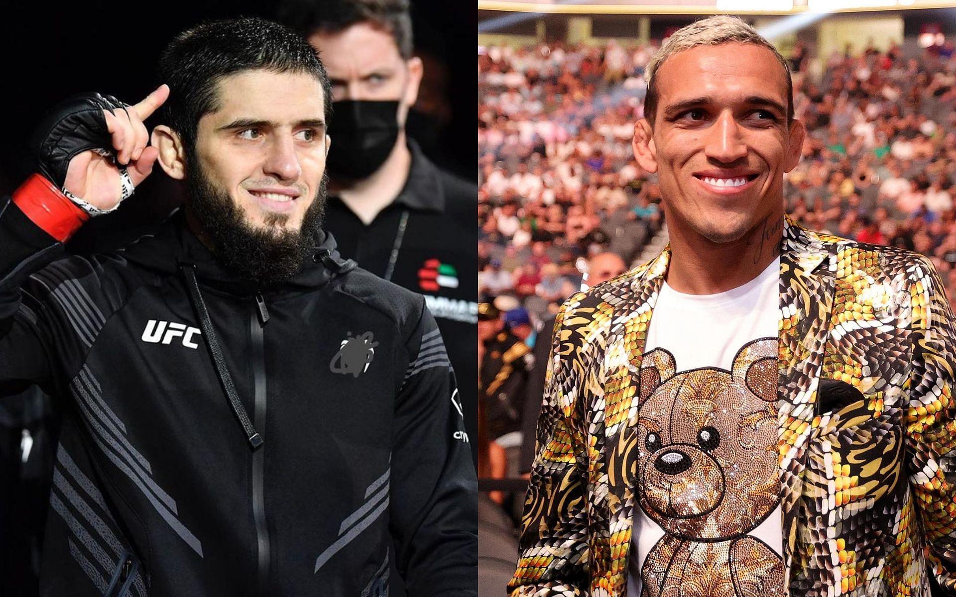 Islam Makhachev (left) and Charles Oliveira (right) [Photo credit: @ufc on Instagram]