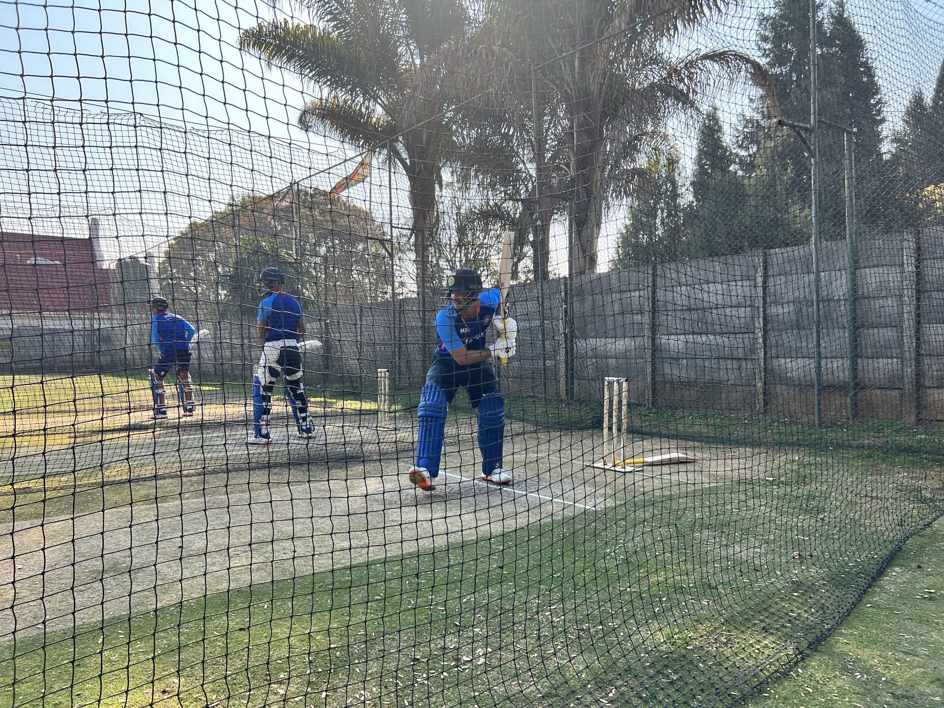The Indian team has been working hard in the nets at the Harare Sports Club. (Image: Twitter/BCCI)