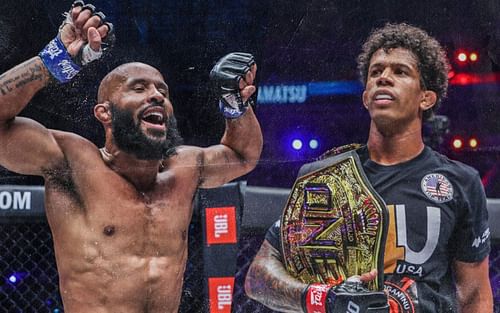 Demetrious Johnson (L) and Adriano Moraes (R) [ Photo Credit: ONE Championship ]