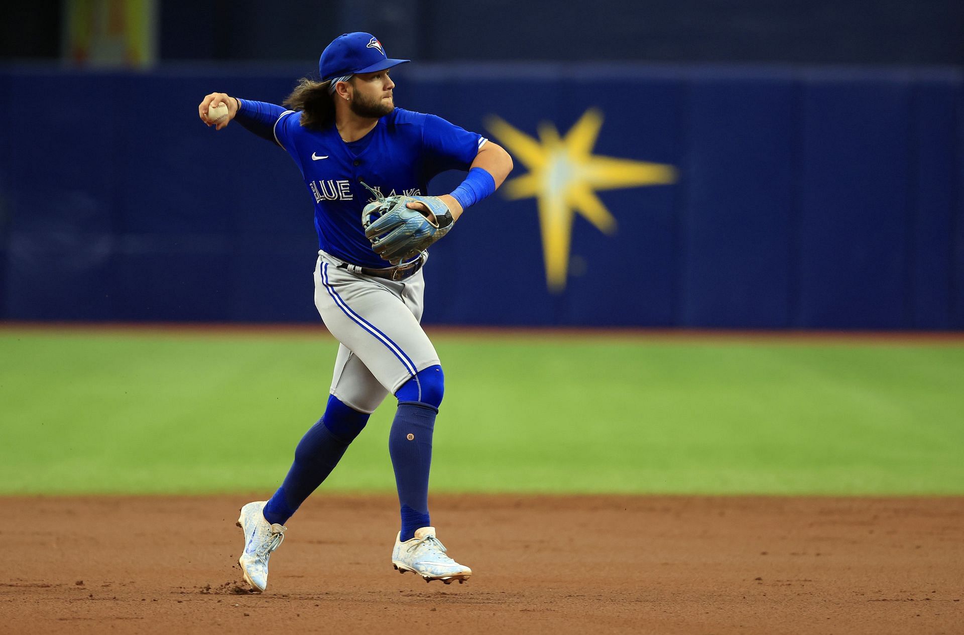 Bo Bichette of the Blue Jays in a game vs. the Tampa Bay Rays