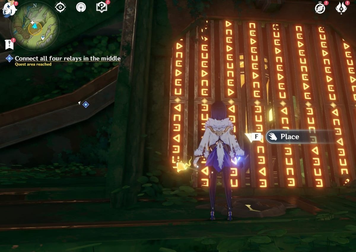 How to connect all four relays in the middle Genshin Impact Sumeru