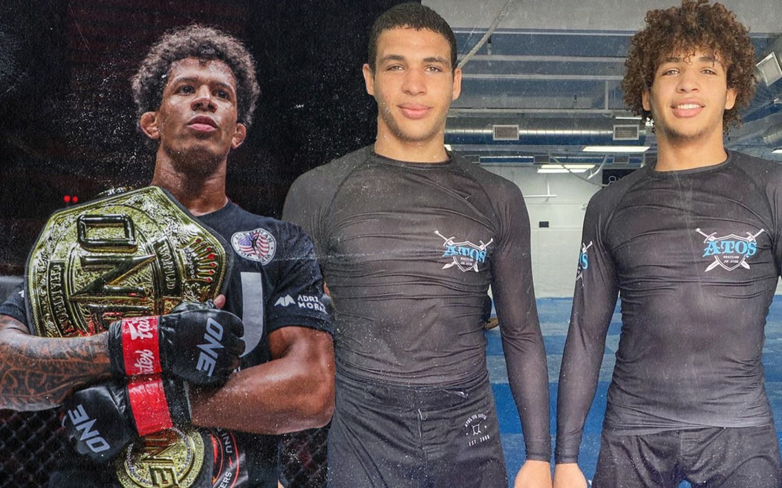 ONE flyweight world champion Adriano Moraes (left) thinks the Ruotolo Brothers have tremendous potential in MMA. (Image courtesy of ONE)