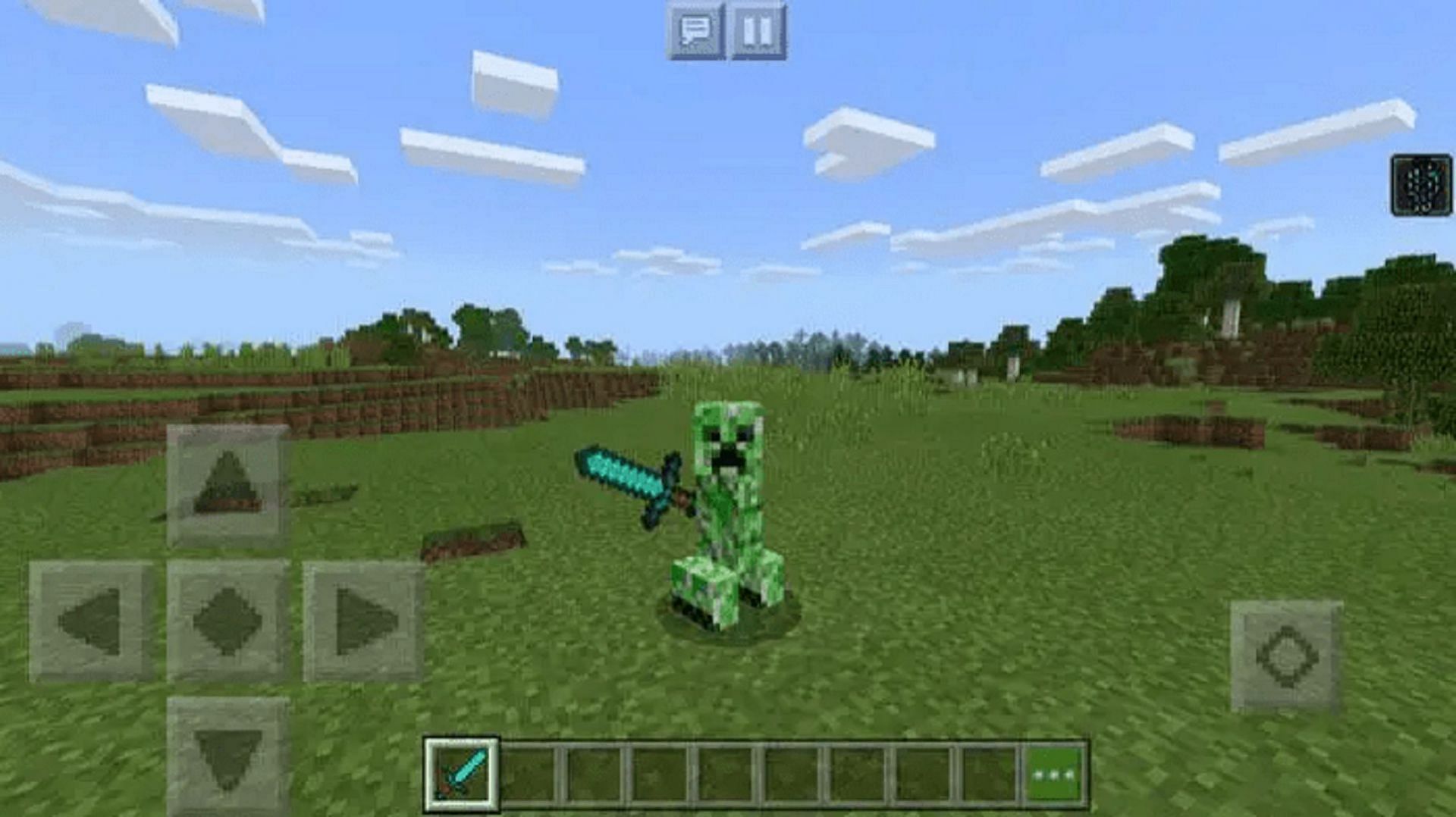 A player morphed into a creeper (Image via Mcpebox.com)