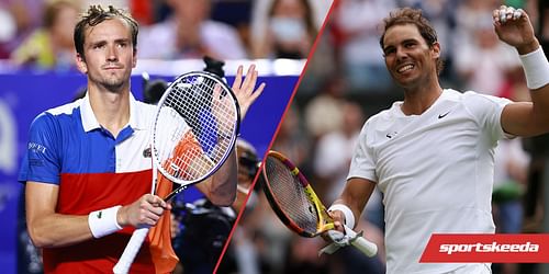 Daniil Medvedev (L) and Rafael Nadal have faced each other twice this year.