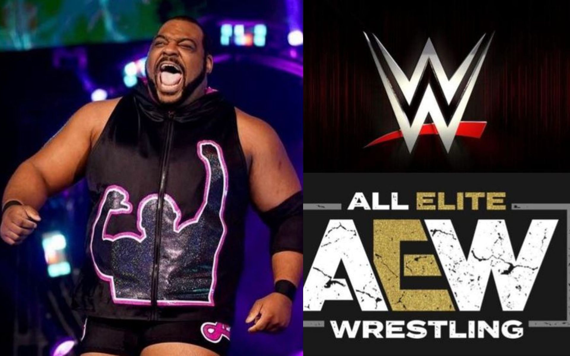 Keith Lee (left) and AEW and WWE (right)