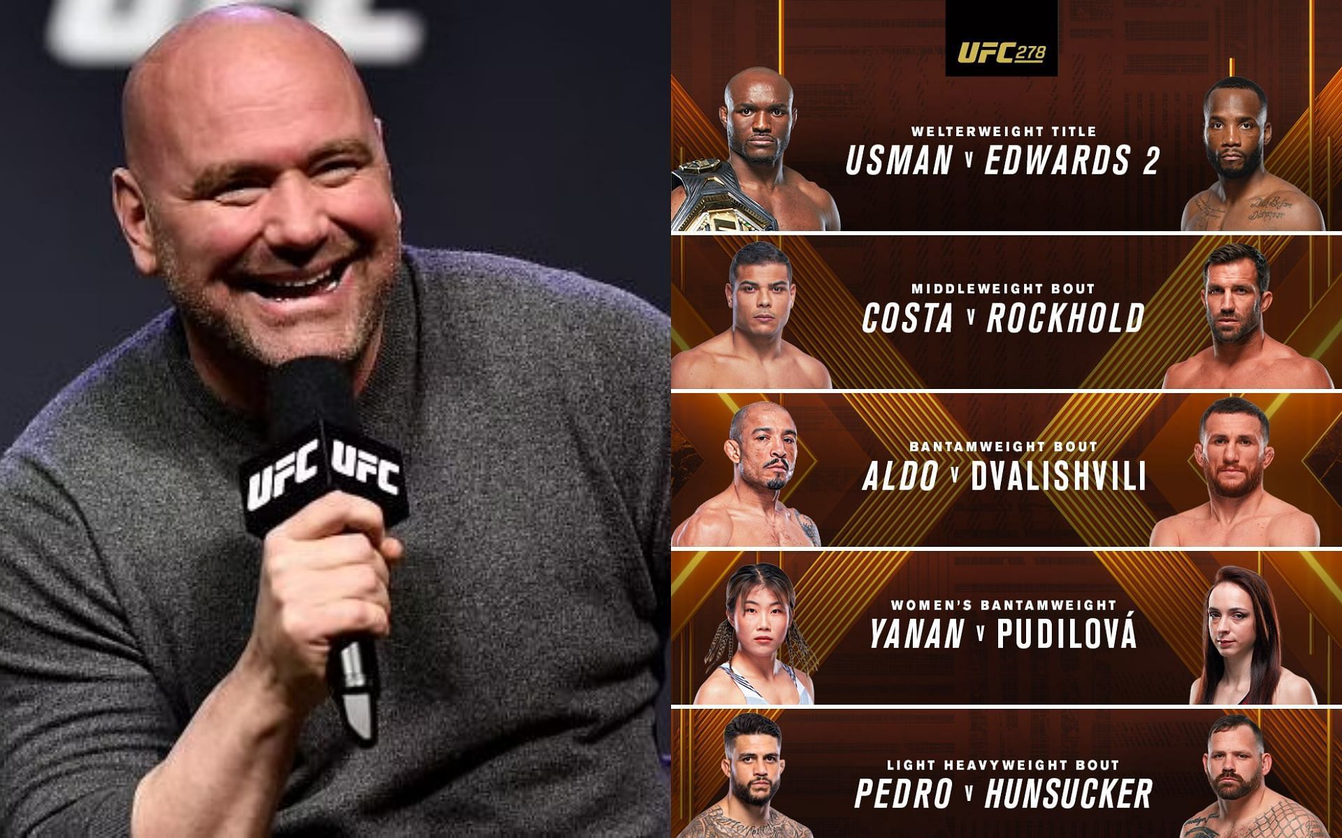Dana White names the matchup that could steal the show at UFC 278 [UFC 278 fight card image via @btsportufc on Twitter]