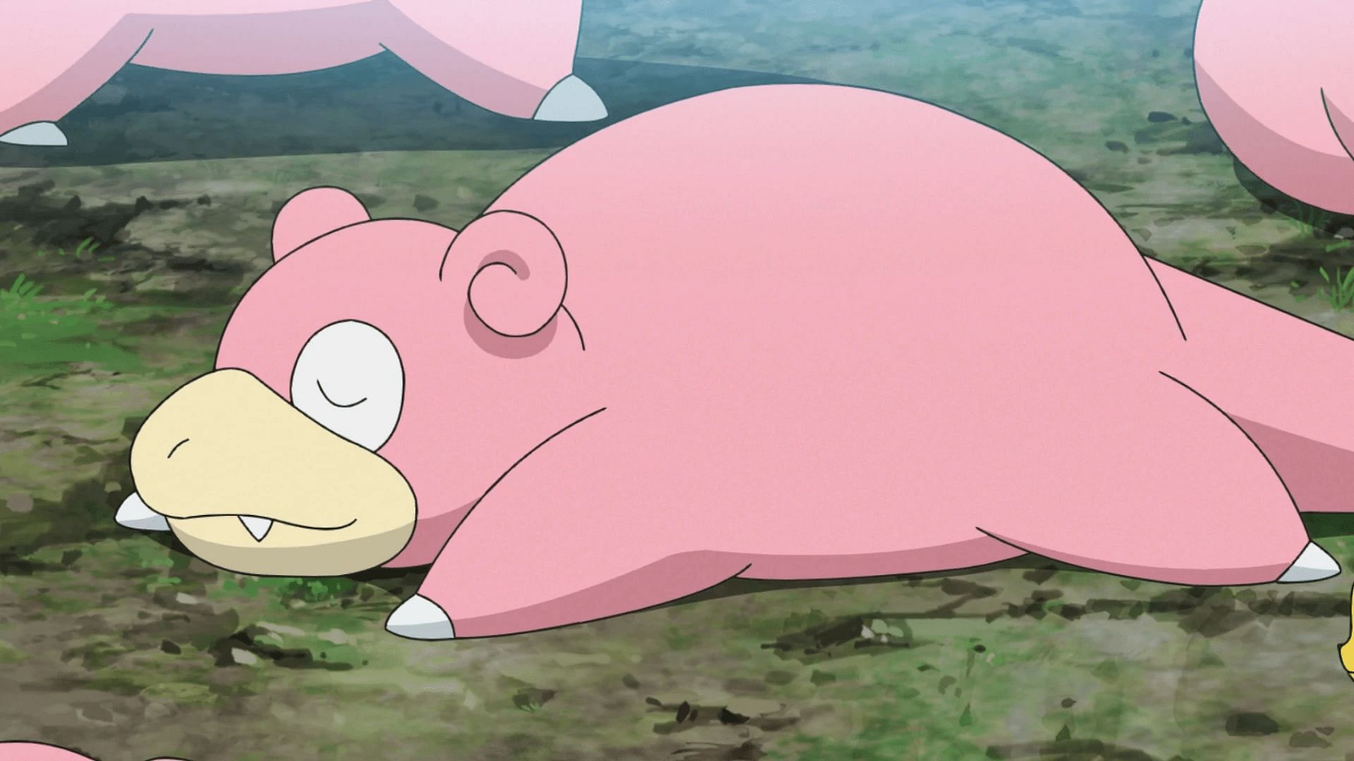 Goh&#039;s snoozing Slowpoke in the anime (Image via The Pokemon Company)