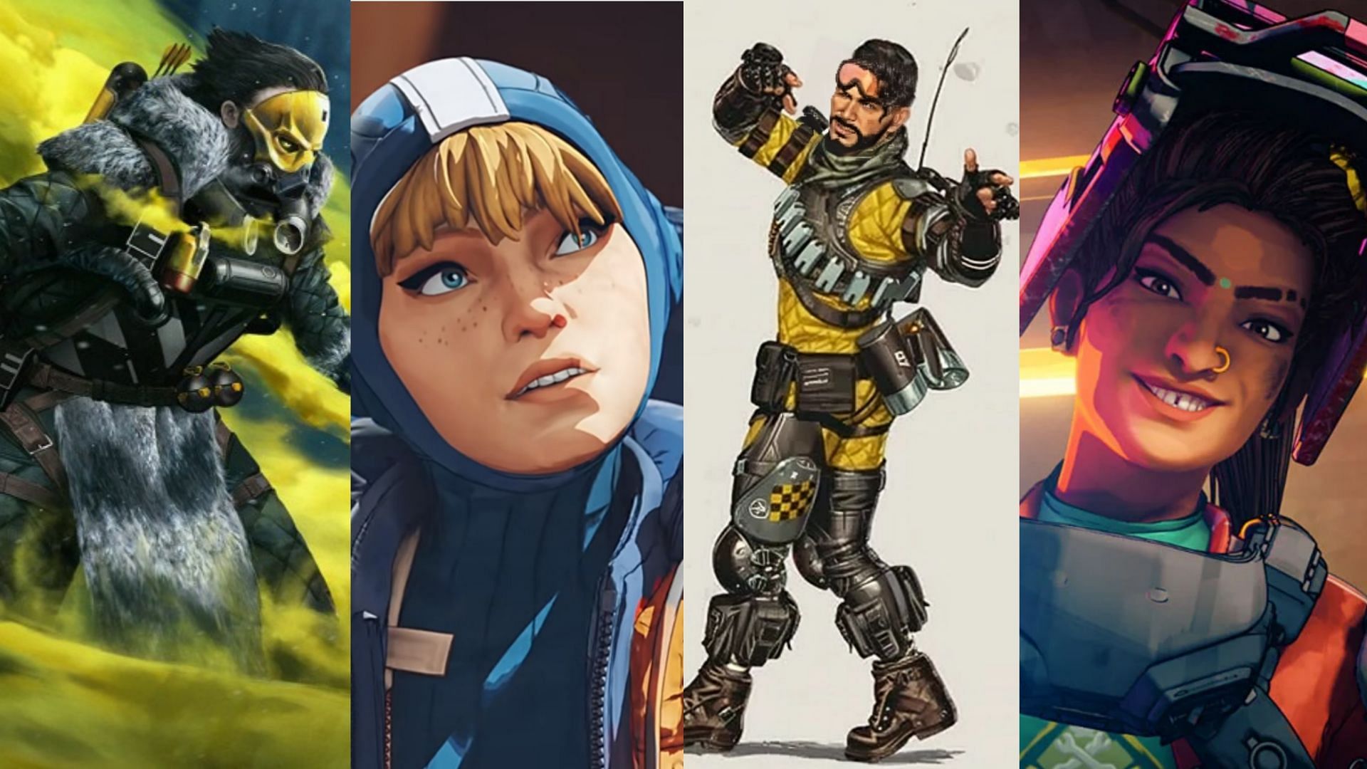 Caustic, Wattson, Mirage, and Rampart (From left to right) (Image via EA)