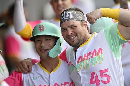 Ha-Seong Kim and Luke Voit of the Padres