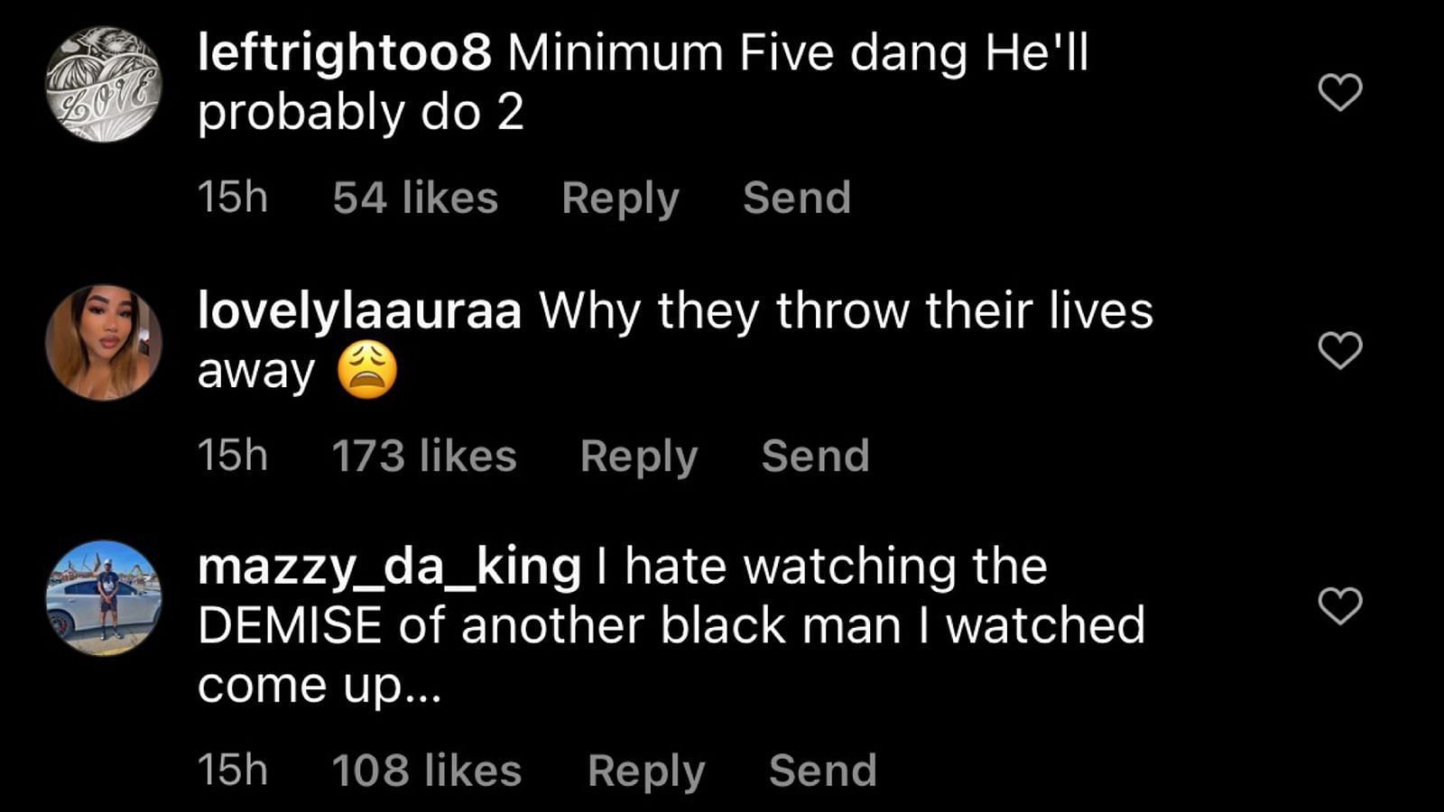 Screenshot of the comments on The Shade Room&#039;s post. (Image via theshaderoom/Instagram)