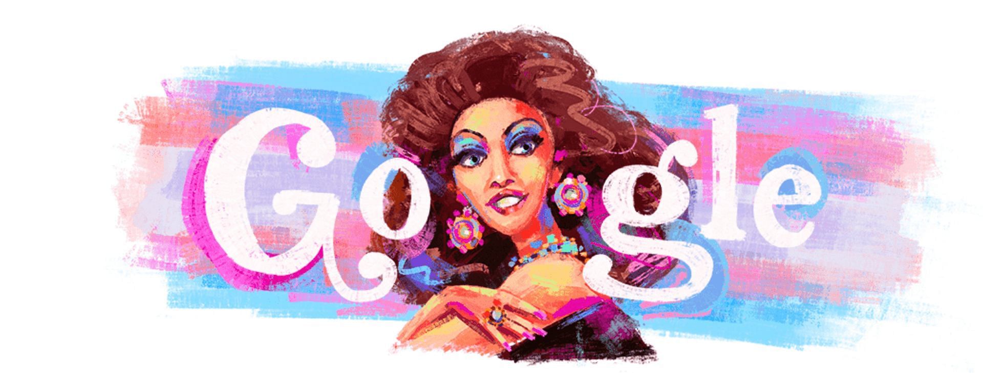Monday&#039;s Google Doodle features Cl&aacute;udia Celeste - the first trans woman in Brazilian telenovelas (Image via Google)