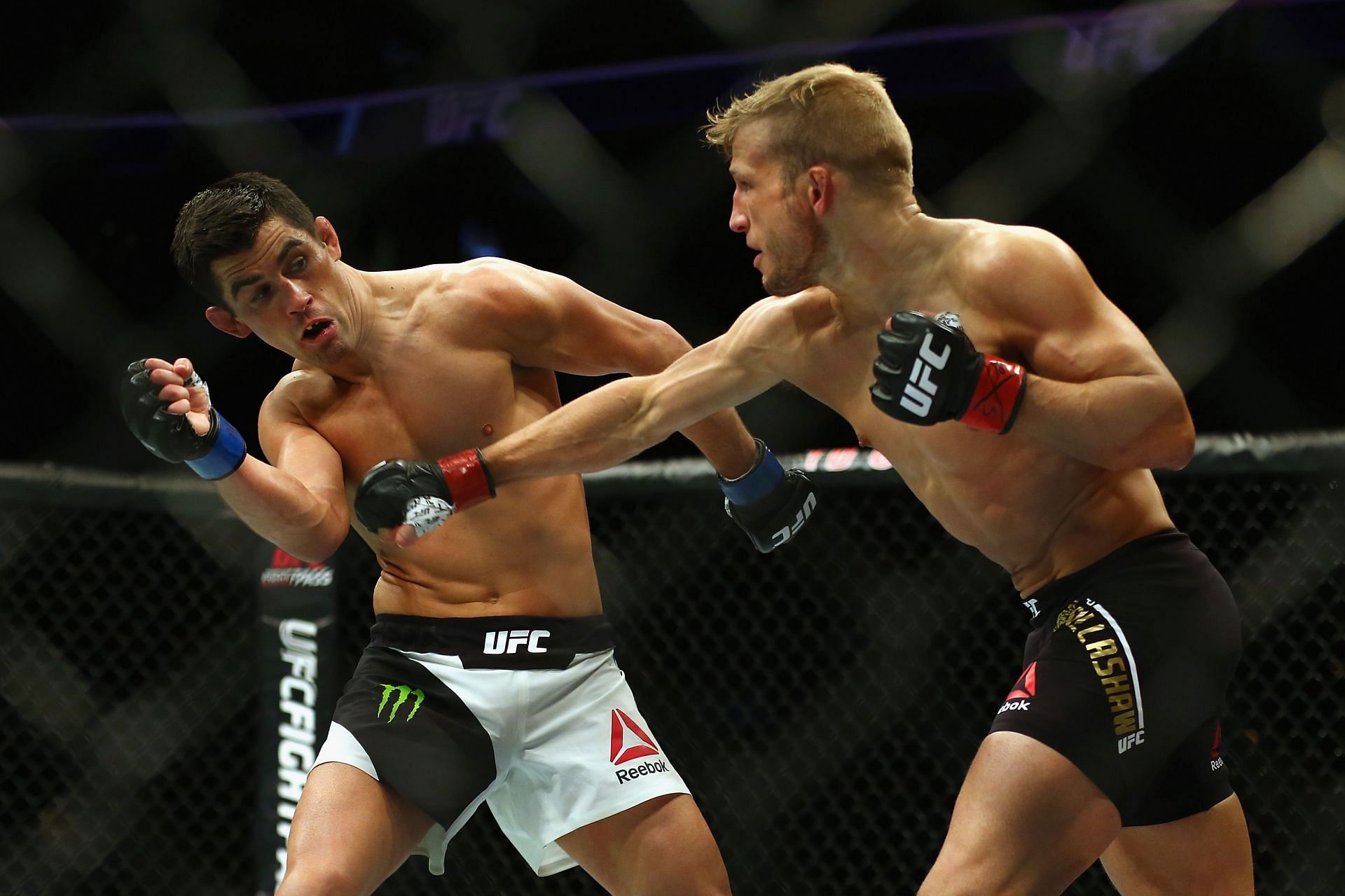 Dominick Cruz (left) and T.J. Dillahsaw (right) (Image via Getty)