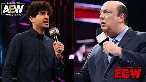 Tony Khan (left), Paul Heyman (right).