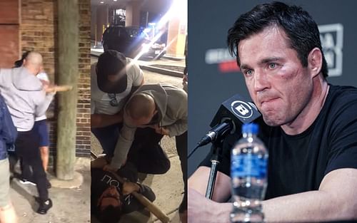 Jared Gordon's altercation with the man (left and center) and Chael Sonnen (right) [Images courtesy: left and center stills from Instagram @jaredflashgordon and right image from YouTube MMA Junkie]