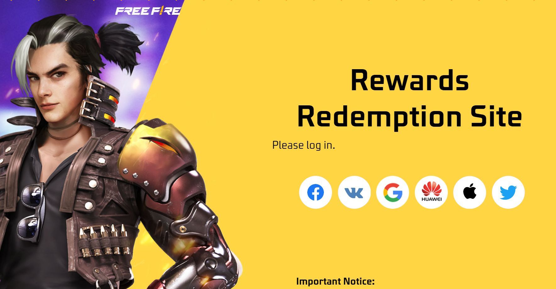 Rewards Redemption Site (Image via Garena)