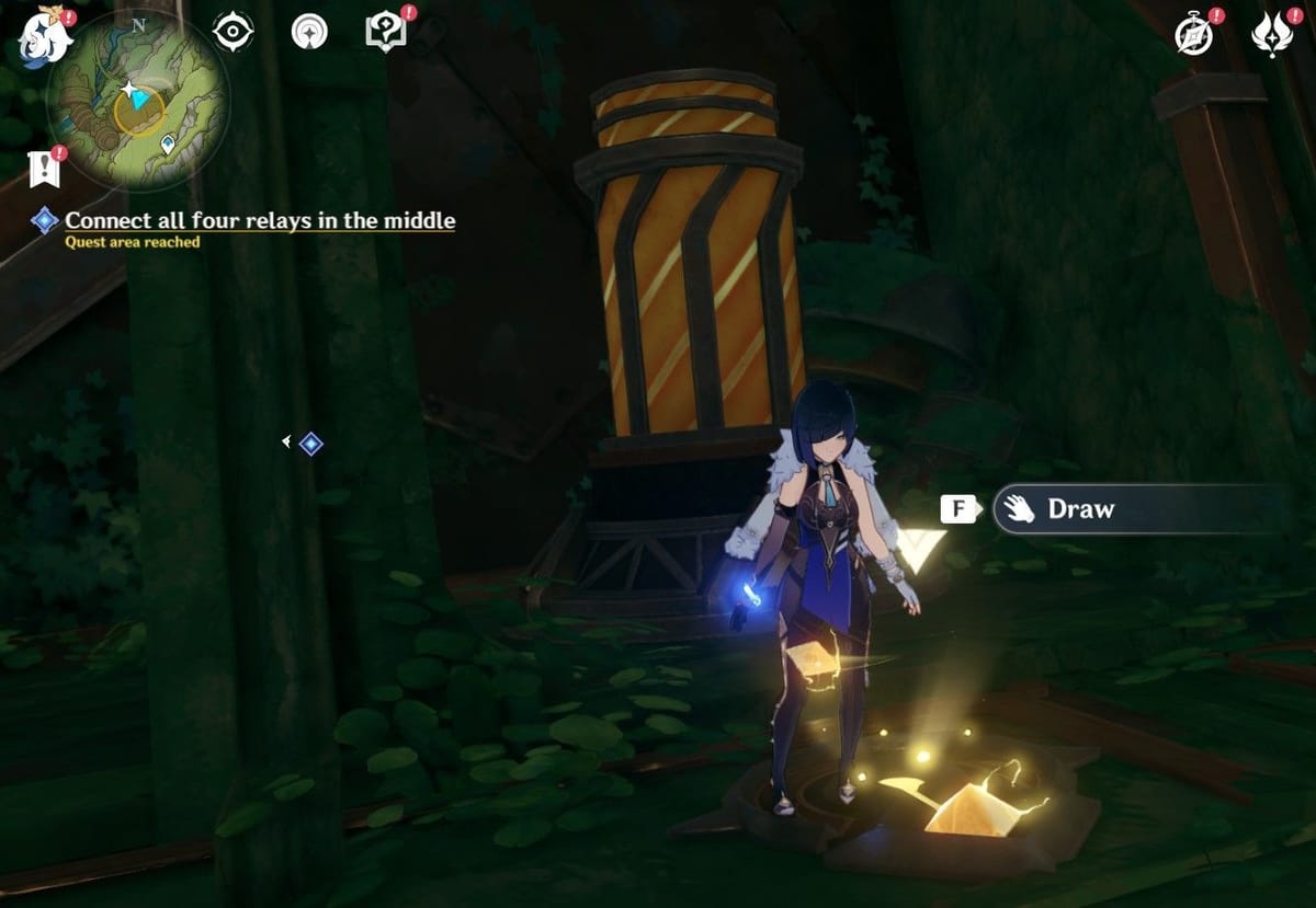 How to connect all four relays in the middle Genshin Impact Sumeru
